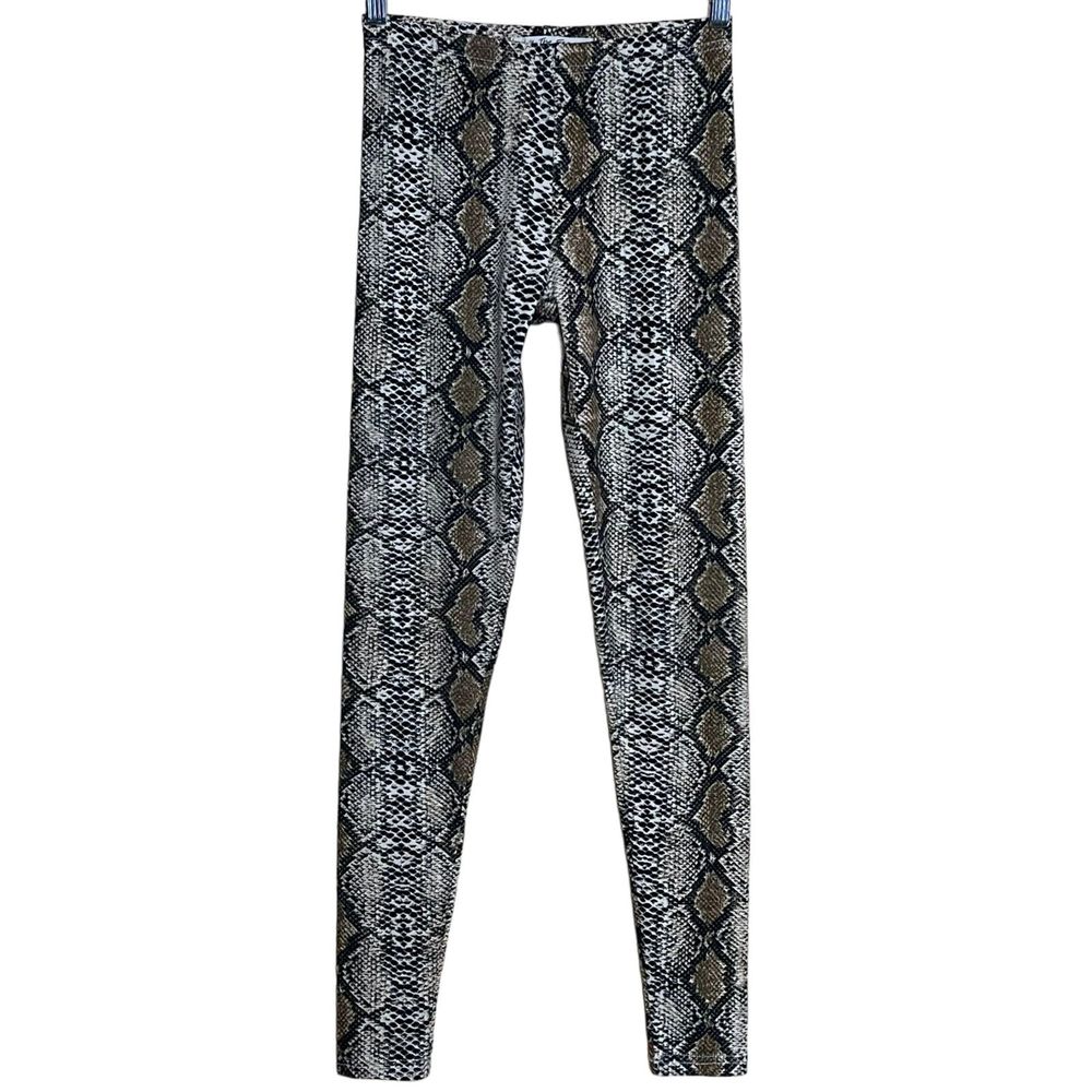 We The Free NWOT Women's Snake Print High Rise Leggings Pull On Black Athletic M